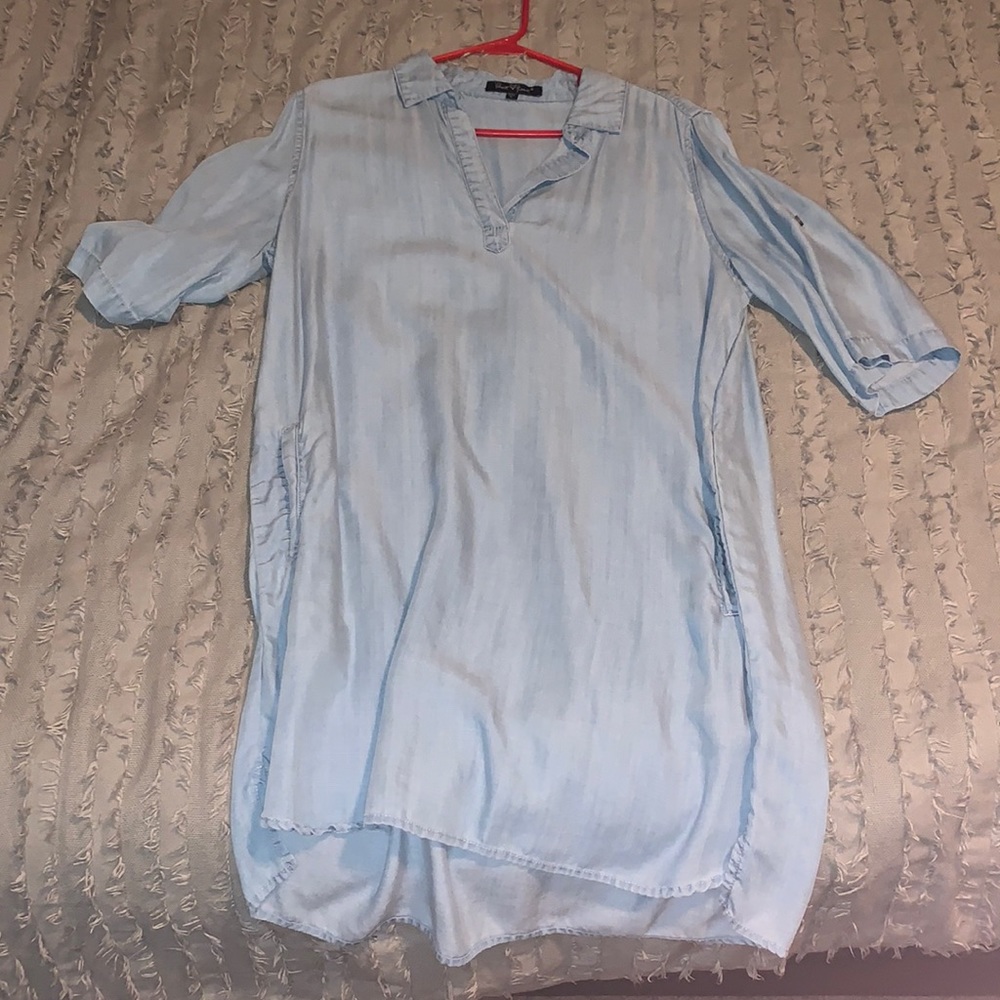 Chambray shirt dress
